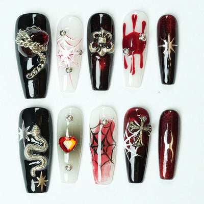 Dark Spider Web Nail