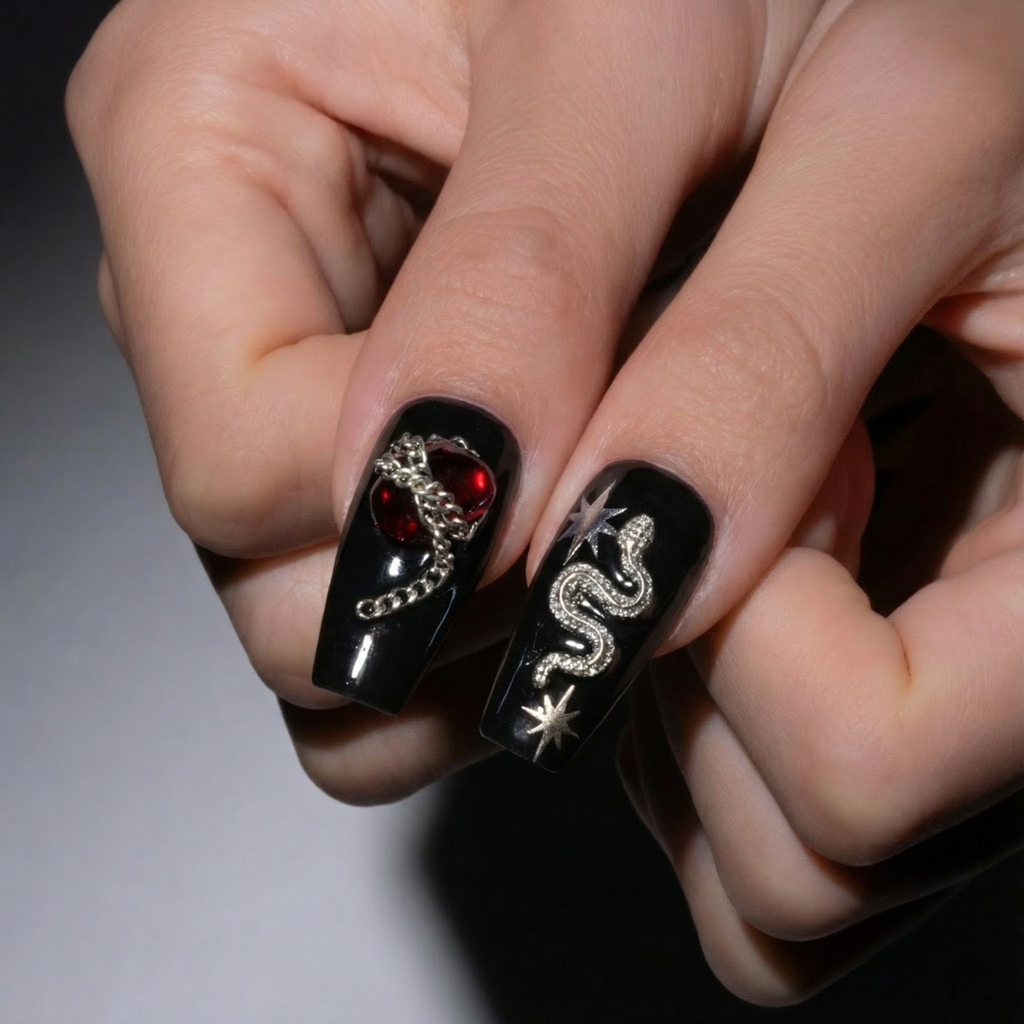 Dark Spider Web Nail