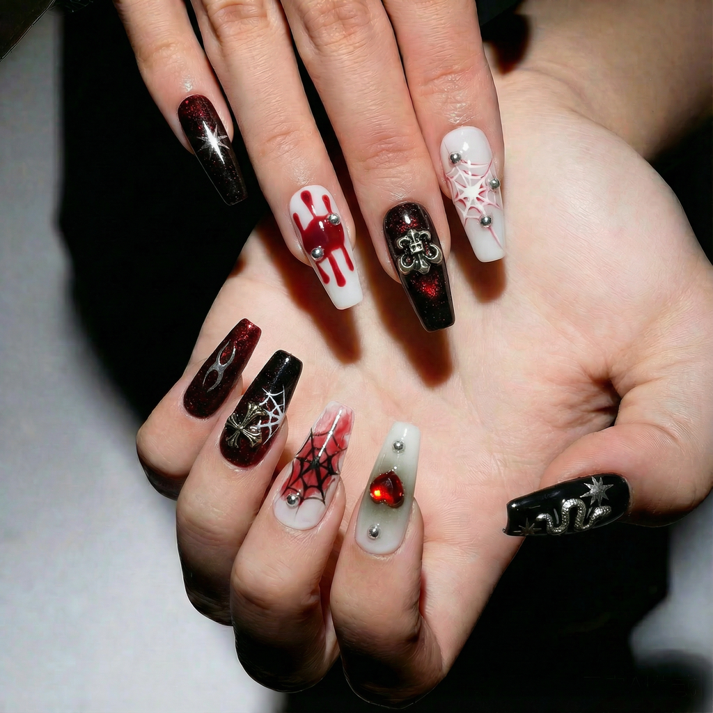 Dark Spider Web Nail