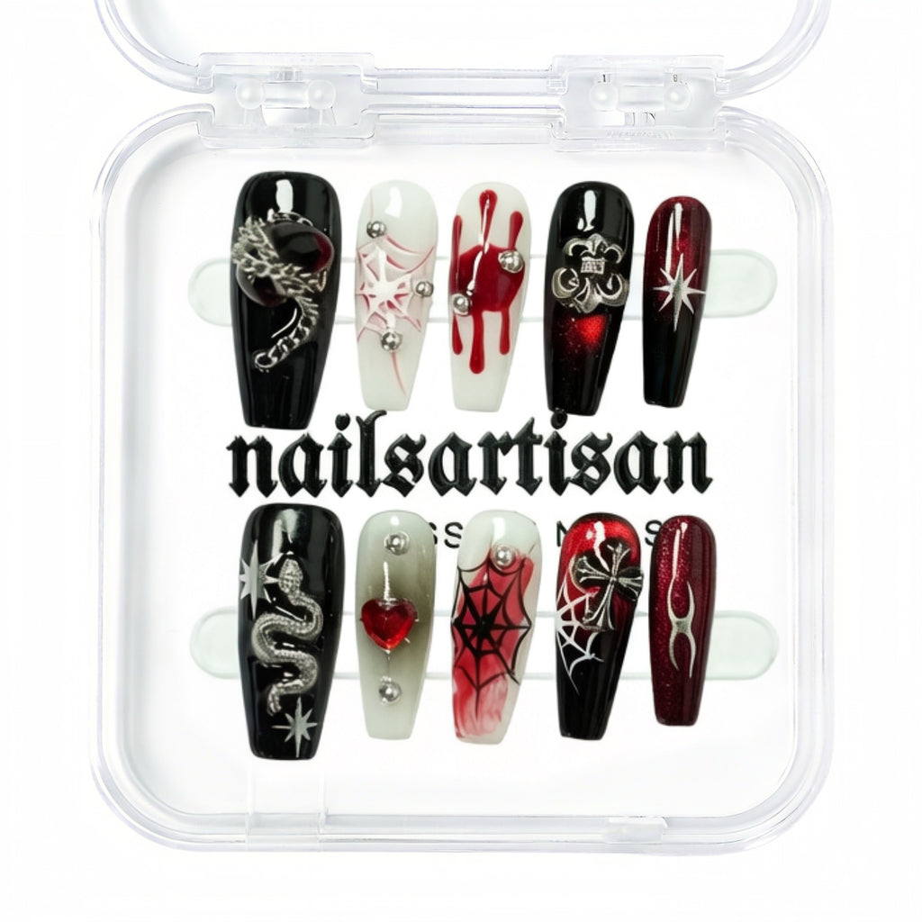 Dark Spider Web Nail 122