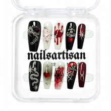 Load image into Gallery viewer, Dark Spider Web Nail 122